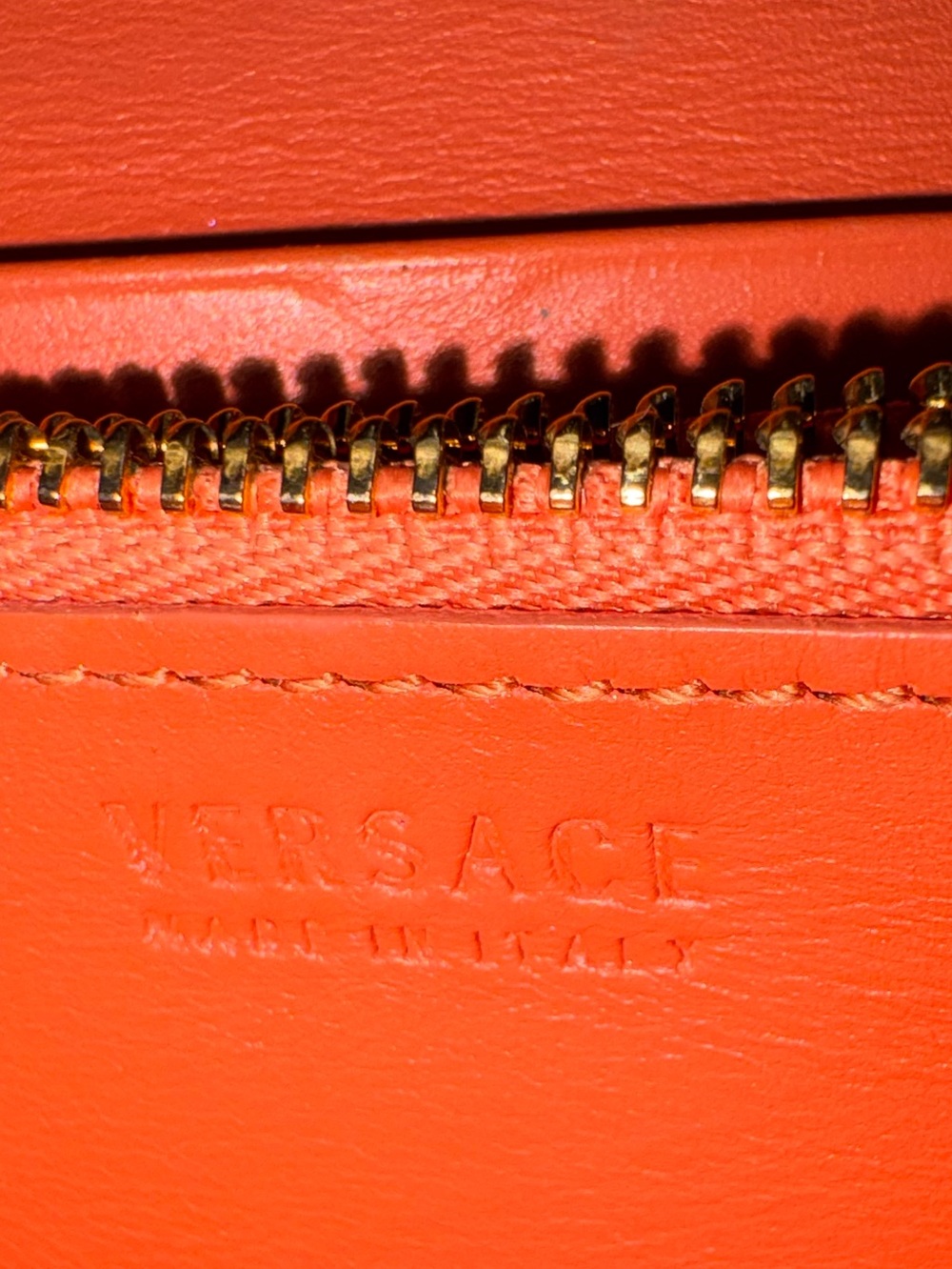 Versace Medusa Leather Continental Wallet โ Coral/Salmon Pink โ Made in Italy - Picture 13 of 15